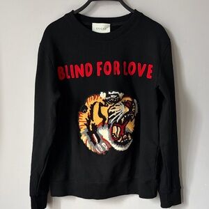 Gucci Embroidered Tiger Patch Blind For Love Sweatshirt
